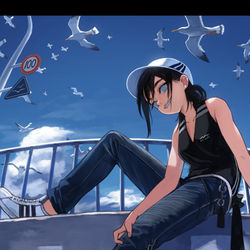 This is a pixiv picture whose title is 自由に生きたい.