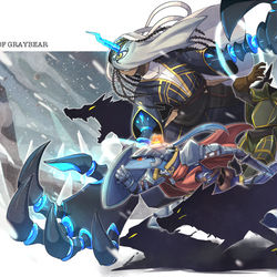 This is a pixiv picture whose title is 【PFLS】進軍【灰色熊の戦い】.
