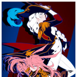 This is a pixiv picture whose title is 军装樱莲PARO.