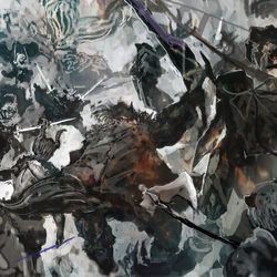 This is a pixiv picture whose title is 【PFLS】船穿つ【灰色熊の戦い】.