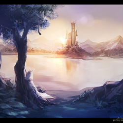 This is a pixiv picture whose title is 【PFLS】魔法院を望む.