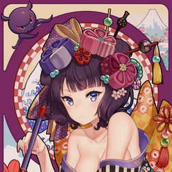 This is a pixiv picture whose title is 【FGO】春っぽい装いの葛飾北斎ちゃん（お栄ちゃん）.