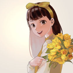 This is a pixiv picture whose title is “我最深的忧愁，被你折成花”.