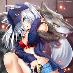 This is a pixiv picture whose title is フェンリル娘＆わんわんお Wild ver-(term31).