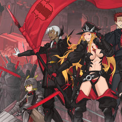 This is a pixiv picture whose title is 【PFLS】赤い死神の壁【ファイアランド】.