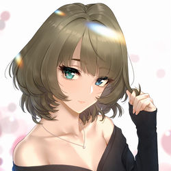 This is a pixiv picture whose title is 肩出し楓さん.
