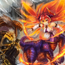 This is a pixiv picture whose title is 【ＰＦＬＳ】降り立つ炎.