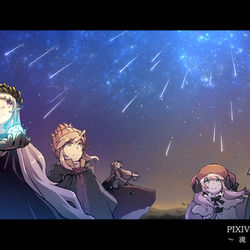 This is a pixiv picture whose title is 【PFLS】星の雨を見上げて【流星群の降る夜に】.