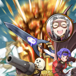 This is a pixiv picture whose title is 【PFLS】切り拓けのりものキャノン【ブルーランドの戦い：赤】.