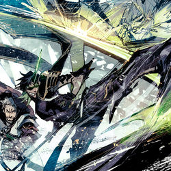 This is a pixiv picture whose title is 【PFLS】黒い槍.