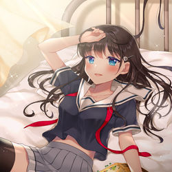 This is a pixiv picture whose title is 「授業、さぼっちゃおうか」.