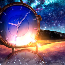 This is a pixiv picture whose title is 夕暮れの優雅さと夜空の神秘さ.