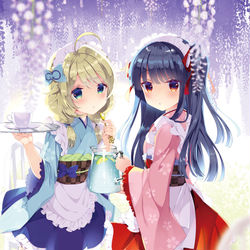 This is a pixiv picture whose title is 藤棚.