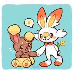 This is a pixiv picture whose title is 兔x2.