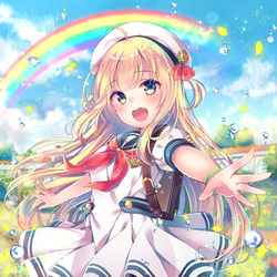 This is a pixiv picture whose title is 【 天気雨と朝露の虹 】.