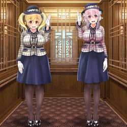 This is a pixiv picture whose title is そにぽちゃエレベーターガール.