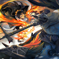 This is a pixiv picture whose title is 【PFLS】紅焔逆巻く【ブルーランドの戦い】.