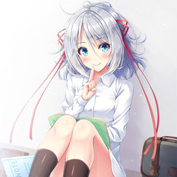 This is a pixiv picture whose title is 勉強中.