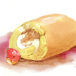This is a pixiv picture whose title is いちごロール.