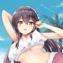 This is a pixiv picture whose title is 三越水着榛名.