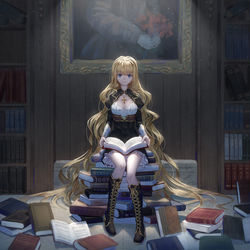 This is a pixiv picture whose title is 书.