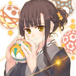This is a pixiv picture whose title is 星と毬.