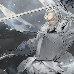 This is a pixiv picture whose title is 剣聖の名に懸けて.