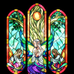 This is a pixiv picture whose title is 祈りの間　創世.