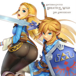 This is a pixiv picture whose title is ブレワイ二周年.