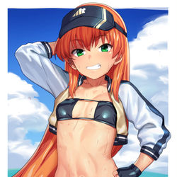 This is a pixiv picture whose title is 赤井ほむら　水着.