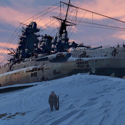 This is a pixiv picture whose title is 船の墓場.