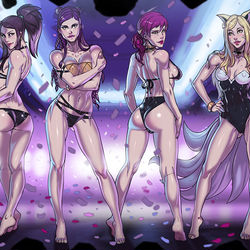 This is a pixiv picture whose title is K/DA POP/STARS 水着.