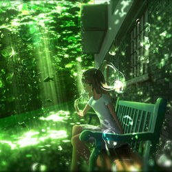 This is a pixiv picture whose title is 木漏れ日.