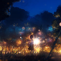 This is a pixiv picture whose title is 樹陰に咲く.