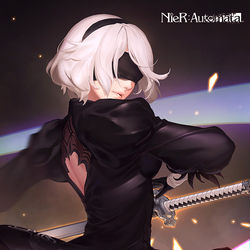 This is a pixiv picture whose title is nier-2b.