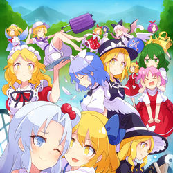 This is a pixiv picture whose title is 東方怪綺談オールスター.