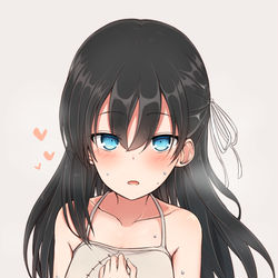 This is a pixiv picture whose title is 息抜きに髪の長い奴隷ちゃん.