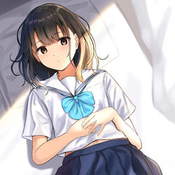 This is a pixiv picture whose title is 「緊張するな…」.