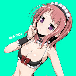 This is a pixiv picture whose title is メイド水着☆久さんの麻雀教室.