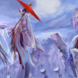 This is a pixiv picture whose title is 陰陽師/紫藤京城.