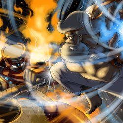 This is a pixiv picture whose title is vs滝行マン.
