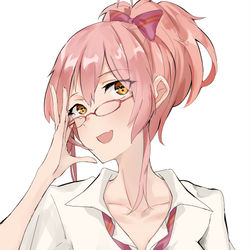 This is a pixiv picture whose title is 眼鏡をかけた.