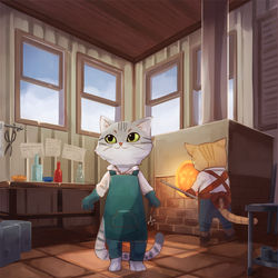 This is a pixiv picture whose title is 【PFLS】アメのガラス工房.