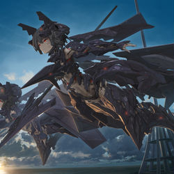 This is a pixiv picture whose title is ADF-11F レーベン 『Hugin』『Munin』.