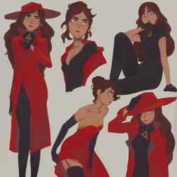 This is a pixiv picture whose title is Carmen Sandiego.