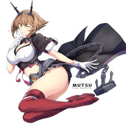 This is a pixiv picture whose title is 陸奥改二.