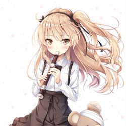 This is a pixiv picture whose title is リコーダーを吹く愛里寿ちゃん.