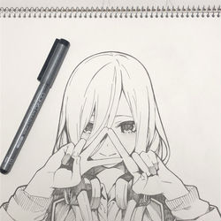 This is a pixiv picture whose title is 五等分の花嫁 三玖.