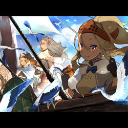 This is a pixiv picture whose title is 【PFLS】海をわたる.