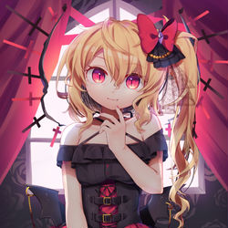 This is a pixiv picture whose title is 黒×赤フランドール.